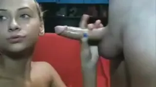 Pretty girl just for us blowjob + facial
