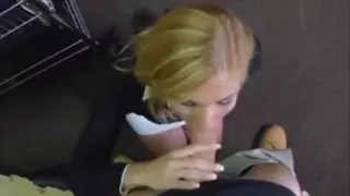 Blonde milf pussy nailed at the pawnshops storage room