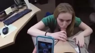 Hot amateur blonde gets banged by pawn man in the backroom