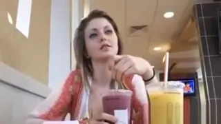 Teen Girl Being Naughty At McDonalds