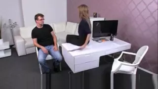 Dude masturbating for female agent