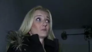 Hot blonde pussy and throat fucked in public basement