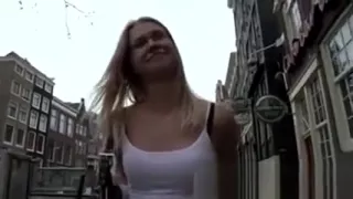Blonde hooker flashing tits