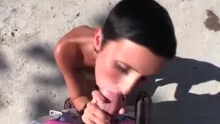 Euro housewife sucking dick for cash