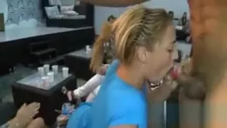 Sexy stripper is letting sexy divas suck his fun pecker