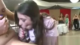 Cfnm party dick sucking with amateur bitches