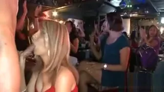 Horny cuties let loose when the strippers come.