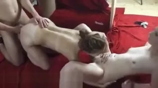 Hard FFM threesome casting with two czech MILFs