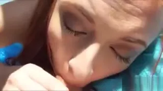 Cheerleading teen girl Eva Berger fucked hard in the car