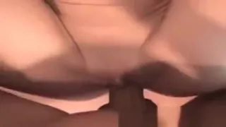 Tattooed brunette humping cock in close-up