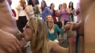 Blonde young floozy sucking dick