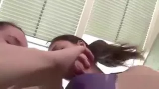 Teen Aussie lesbian amateurs fingering hairy pussy