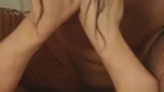 Kinky teen in fishnets