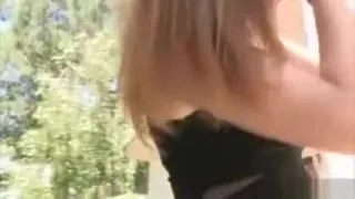 Cute teen babe loves playing