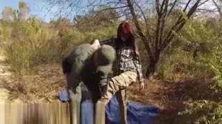 Teen ho bent over outside