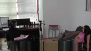 Young babe strips at casting