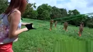 Beauties play with strapons