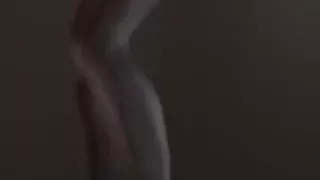 Babe love undressing with strap om