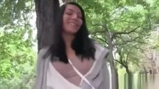 Public amateur pussyfucked outdoors