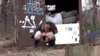 Girlfriends taking off pants to piss in public