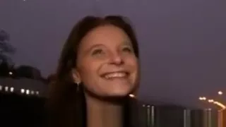 Babe sucks huge dick and balls of stranger in public