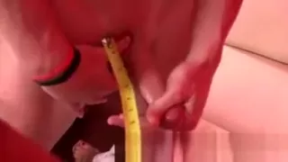 Amateur man masturbates for CFNM women