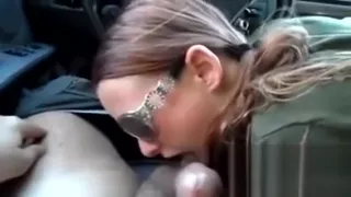 Hot Brunette Girl Blowjob In Car