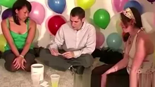 Lesbian Kissing In Amateur Party Game Group