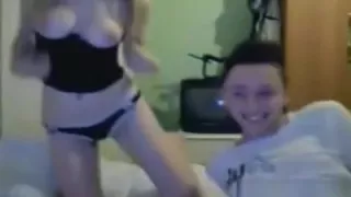 Sweet Busty Blonde Teen Strip On Bed