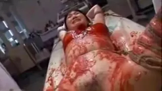 Japanese hottie with nice ass and tits is tied up and cover