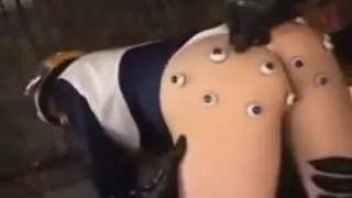 Sexy prisoner shows her nice ass and gets pain buttons on h