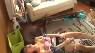 Pretty Asian babe is made to indulge in intense orgasms wit