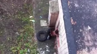 Amateur couple caught fucking outdoors