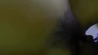 Hairy pussy swallows a long schlong