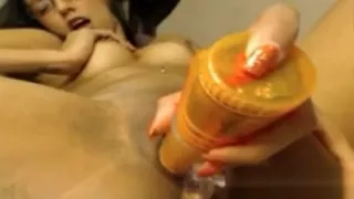 Ebony love to fuck pussy with vibrator