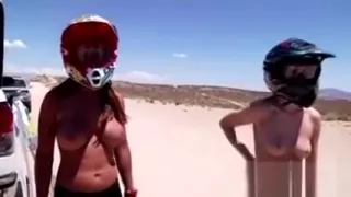 Bunch of naked hotties do some extreme motocross in XXX