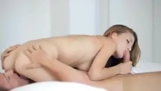 Gorgeous petite gal Virginie knows how to ride a cock