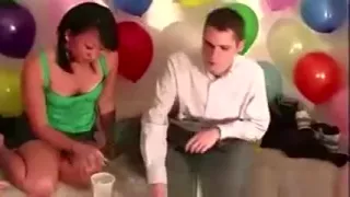 Amateurs stripping for sexy party game