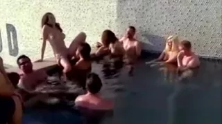 A jacuzzi is the playground of these amateur swinger couples