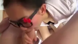 Schoolgirl in pantyhose gets horny as hell