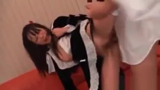 Teen Japanese sweetie gets skinny pussy hard nailed