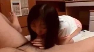 Asian gymnast giving blowjob and anilingus to her teacher