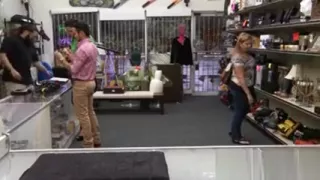 Asian girl gives pawn man a happy ending at the pawnshop