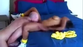 Ebony Hottie Sucking White Cock