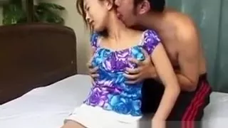 Busty Japanese Chick In Panties Gets