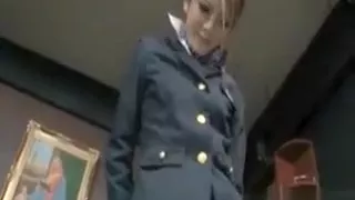 Asian Office Babe In Fishnets Giving Footjob At Work