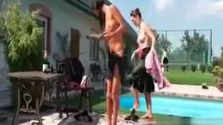 Wet Topless Lesbians Having A Wam Sex Pool Party