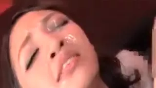 Asian Redhead Beauty Gets A Facial And Mouth Jizzed