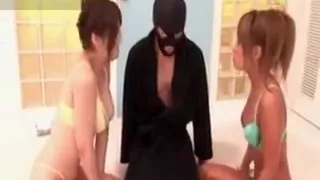 Two Asian Beauties Sharing A Muscled Guys Horny Dick