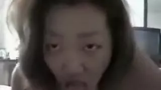 Sexy Brunette Asian Honey Sucks Hard